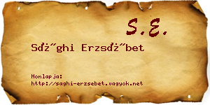 Sághi Erzsébet névjegykártya